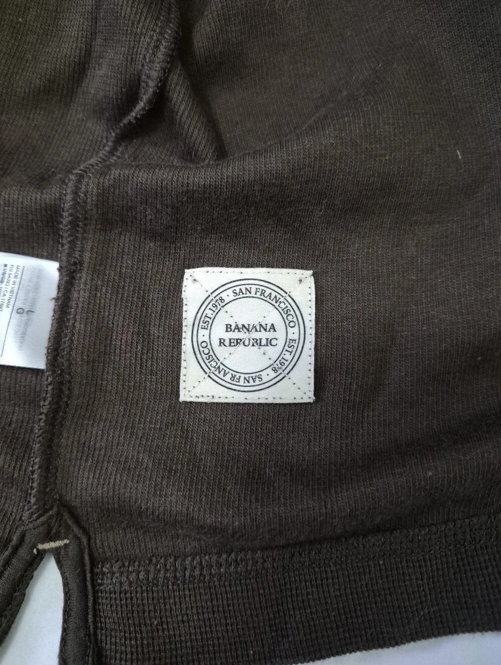 Banana Republic Waffle Long Sleeve Polo Brown Men Large